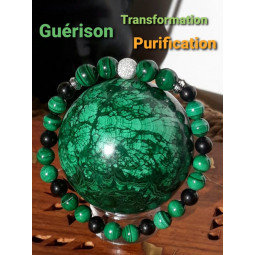 Bracelet en Shungite & Malachite