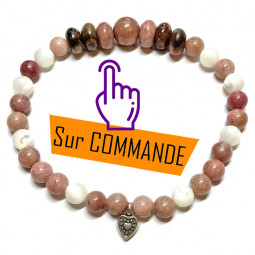 Bracelet en Rhodonite & Nacre