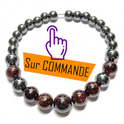 Bracelet Grenat & Hématite