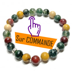 Bracelet en Jaspe Mokaïte & Agate Mousse