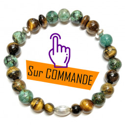 Bracelet en Oeil de Tigre & Turquoise