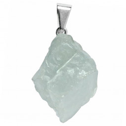 Pendentif en Aigue Marine Brute et Argent