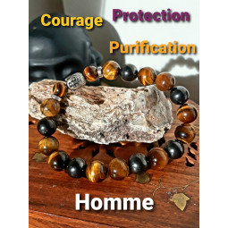 Bracelet en Shungite & Oeil de Tigre