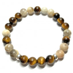 Bracelet en Oeil de Tigre & Feldspath