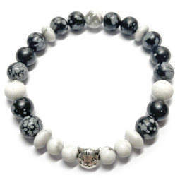 Bracelet en Obsidienne Neige & Howlite