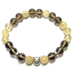 Bracelet en Quartz Fumé & Citrine