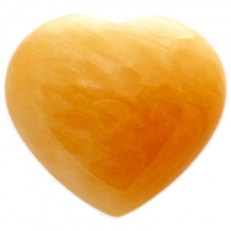 Coeur en Calcite Jaune