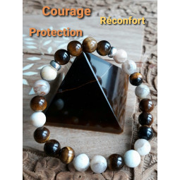 Bracelet en Oeil de Tigre & Feldspath