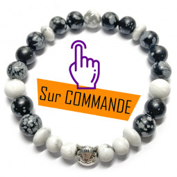 Bracelet en Obsidienne Neige & Howlite