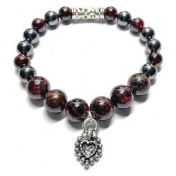 Bracelet Grenat & Hématite