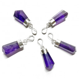 Pendentif Pointe en Améthyste et Argent