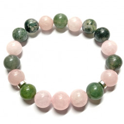 Bracelet en Quartz Rose & Agate Mousse