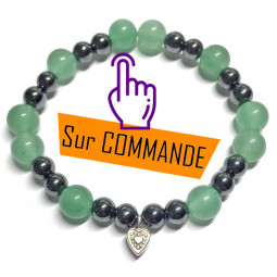 Bracelet en Aventurine Verte & Hématite