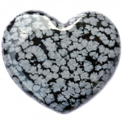 Coeur en Obsidienne Flocon de Neige