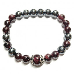 Bracelet Grenat & Hématite