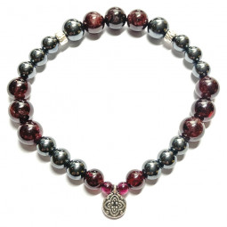 Bracelet Grenat & Hématite