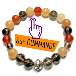 Bracelet en Cornaline & Quartz Fumé