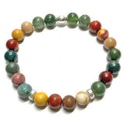 Bracelet en Jaspe Mokaïte & Agate Mousse