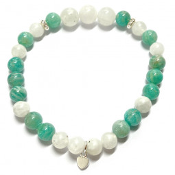 Bracelet Pierre de Lune & Amazonite.