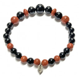 Bracelet en Jaspe Rouge & Onyx
