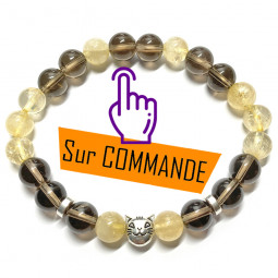 Bracelet en Quartz Fumé & Citrine