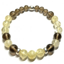 Bracelet en Quartz Fumé & Citrine