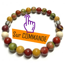 Bracelet en Jaspe Mokaïte & Unakite