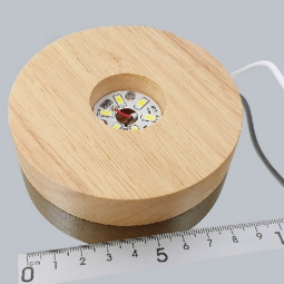 Socle Lumineux USB Rond en Bois