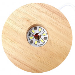 Socle Lumineux USB Rond en Bois