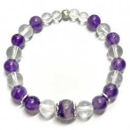 Bracelet en Cristal de Roche & Améthyste