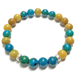 Bracelet en Jaspe Opale & Chrysocolle
