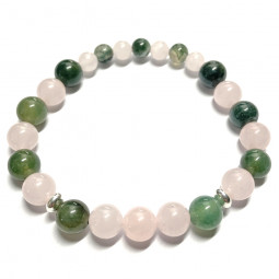 Bracelet en Quartz Rose & Agate Mousse