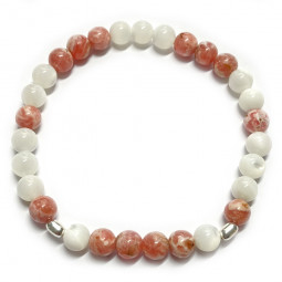 Bracelet en Rhodochrosite & Nacre.