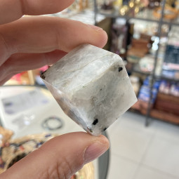 Cube en Pierre de Lune Blanche