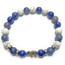 Bracelet en Howlite & Aventurine Bleue