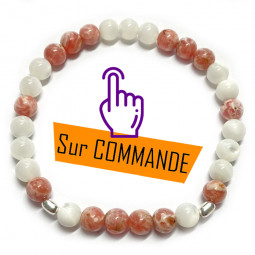 Bracelet en Rhodochrosite & Nacre.