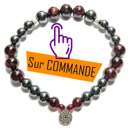 Bracelet Grenat & Hématite