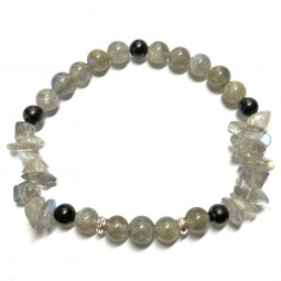 Bracelet en Labradorite & Shungite