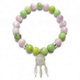 Bracelet en Kunzite & Chrysoprase