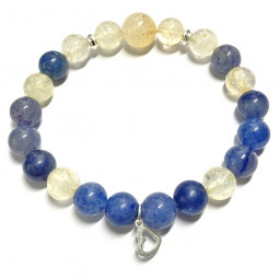 Bracelet en Citrine & Aventurine Bleue