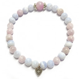 Bracelet en Calcédoine & Kunzite