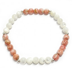Bracelet en Rhodochrosite & Nacre.