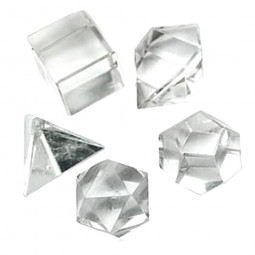 Solides de Platon en Cristal de Roche