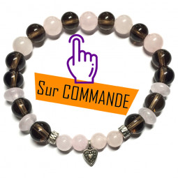 Bracelet en Quartz Rose & Quartz  Fumé