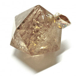 Pendentif Icosaèdre en Quartz Fumé