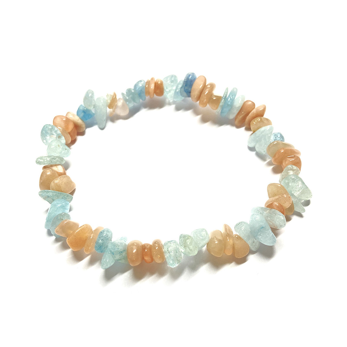 Bracelet en Pierre de Soleil & Aigue Marine - Style Baroque