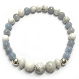 Bracelet en Angélite & Howlite