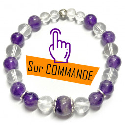 Bracelet en Cristal de Roche & Améthyste