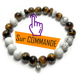 Bracelet en Oeil de Tigre & Howlite