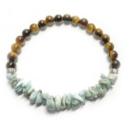 Bracelet  Larimar & Oeil de Tigre